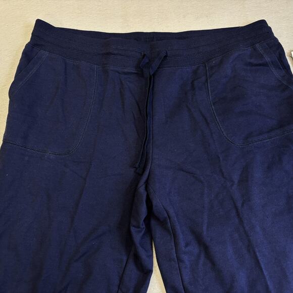 Silverwear Capri Athleisure Pants Womens PL Petite Large Blue Pull On Drawstring - Picture 2 of 10